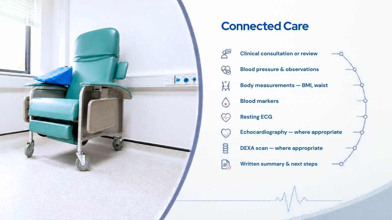 Clinical treatment chair in a bright consultation room