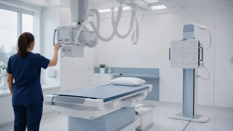 Modern digital X-Ray room at a private diagnostic clinic